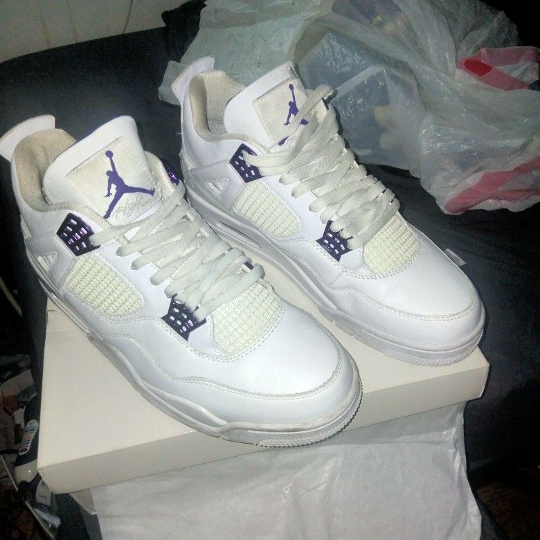 Retro Jordan 4 White Metallic Purple