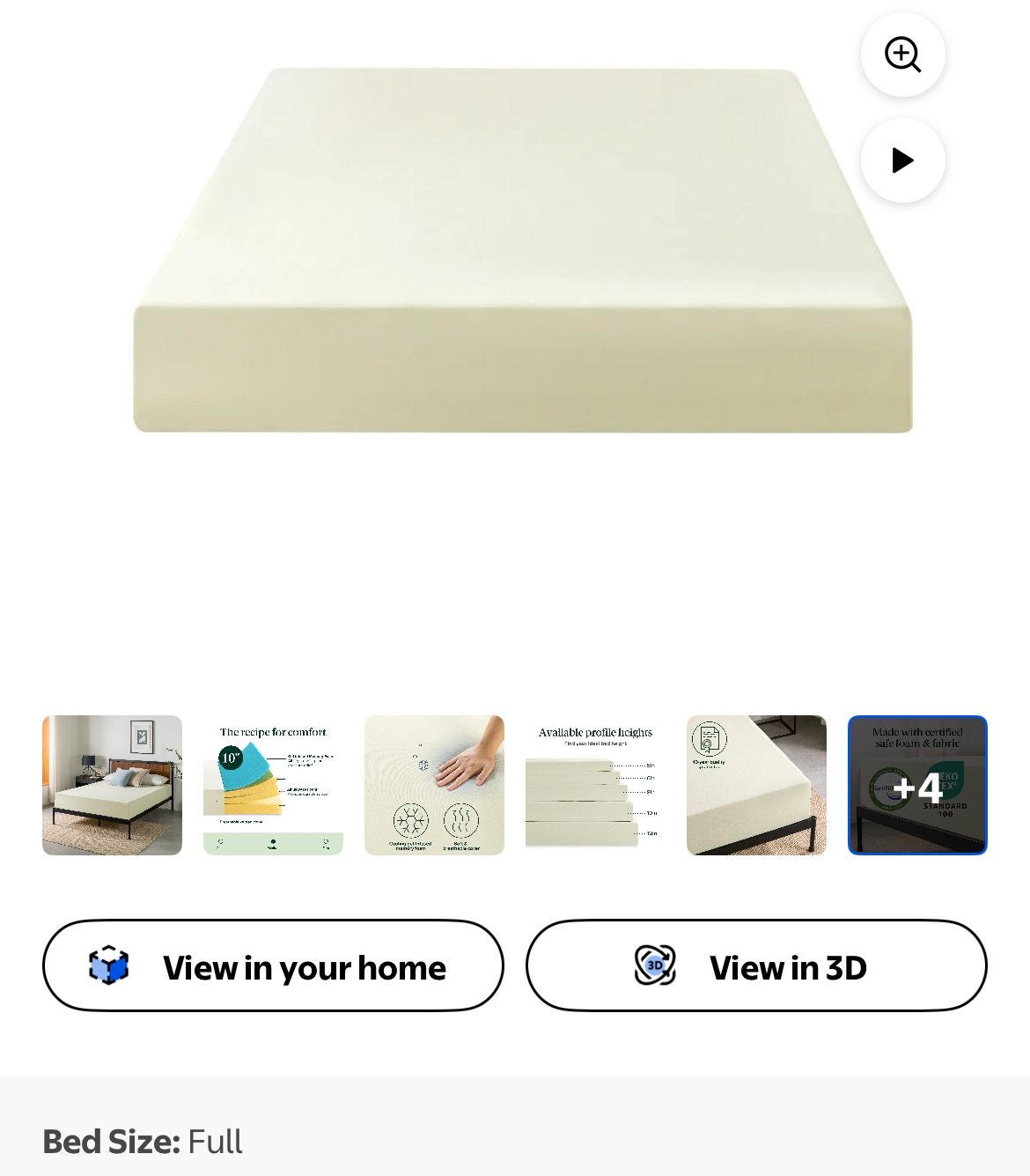 New Cooling Airflow Full Tight Top 10" Memory Foam Mattress