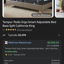 Tempur-Pedic Ergo Smart Adjustable Bed CALI KING