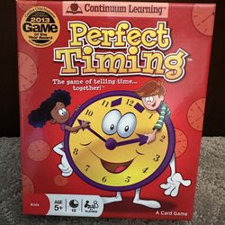 Continuum Learning Perfect Timing Kids Card Game 5+ Educational Tell Time 