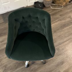 Green velvet chair