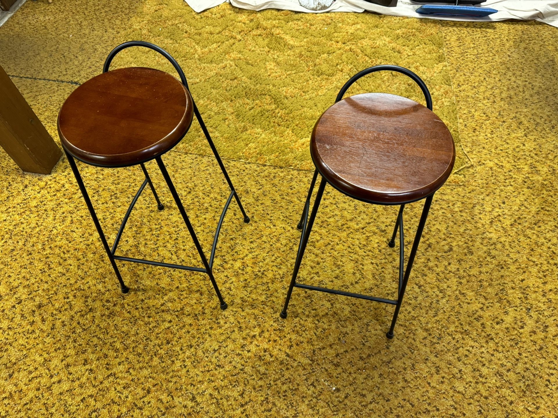 Iron And Wood Stools