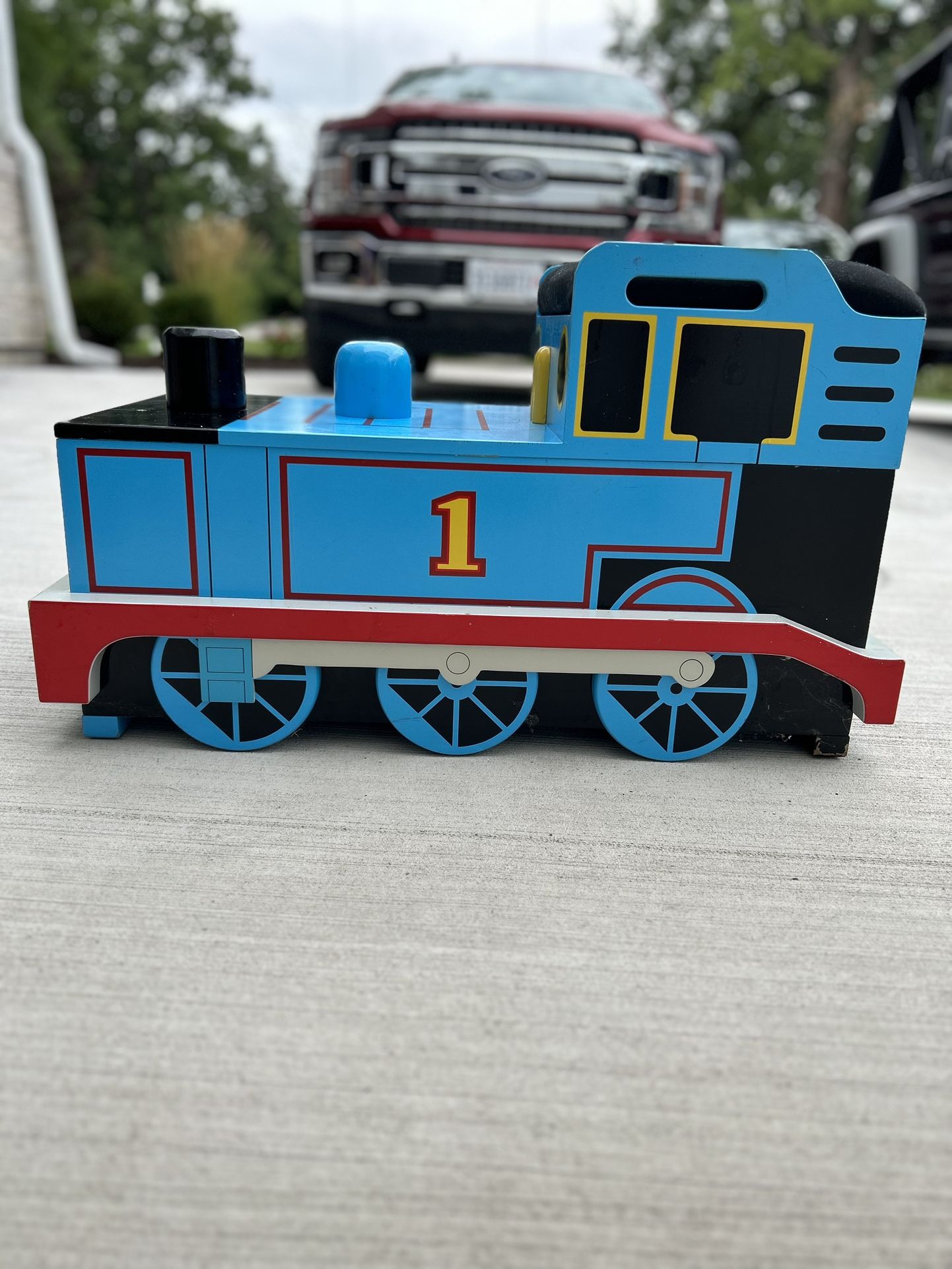 Thomas The Train Tank Engine Large Wooden Bench Storage Bin Toy Chest Rare
