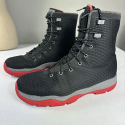 Nike Jordan Future Boot Shoes Men Bred BLK / RED 854554-001 Combat Boots 10.5