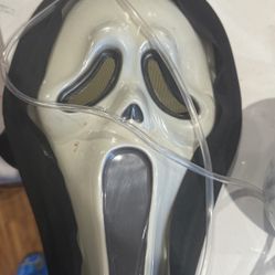 Vintage SCREAM Mask Ghostface with Blood Pump Original 90s Halloween Horror