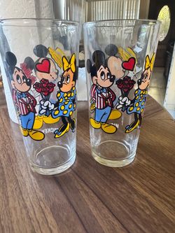 Vintage 1978 Pepsi Disney Mickey & Minnie Mouse Collector Glasses – Set of 2n