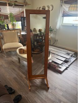 Jewelry armoire mirror