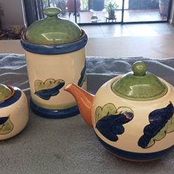 STUDIO NOVA TEA POT, SUGAR BOWL, COOKIES JAR 