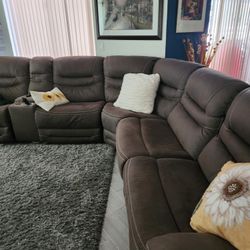 Brown Leather Sectional