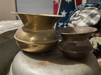 Brass Spittoons Set of Two