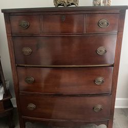 Vintage Mahogany DIXIE Dresser Chest With Removable Glass Top