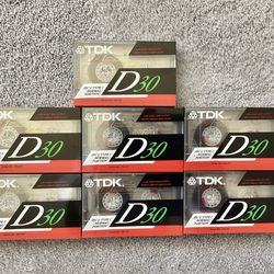 7 NEW  Old Stock TDK D30 Cassette Tapes for Heavy Repeated Use SEALED