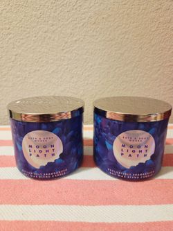 2 brand new Bath & Body Works Moonlight Path 3 wick candles. $12.50 EACH.