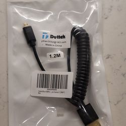 Micro HDMI to HDMI (male) 1.2M coiled cable