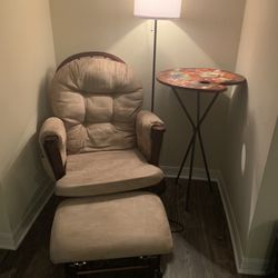 Coushioned Rocking Chair w/ Ottoman