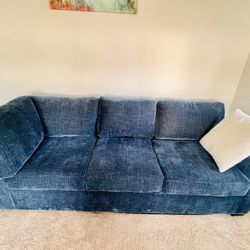 Modern Blue Sofa – Like New, No Pets/No Smoke (Furniture Row)