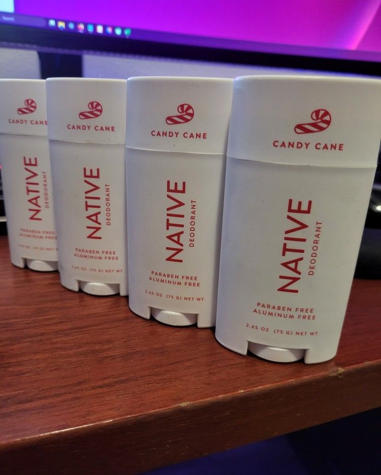 Native Candy Cane Deodorant 4Pack Bundle Stay Fresh with a Festive