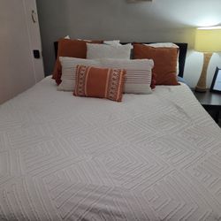 Black Velvet Platform Queen Bed