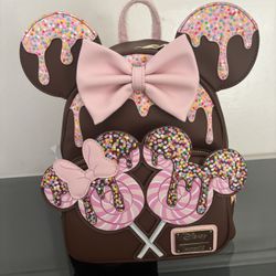 Disney Minnie Mouse Chocolate Lollipop Ears Mini Loungefly Backpack