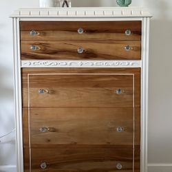 Antique Dresser - Wood Dresser - 5 Drawer Dresser - White Dresser