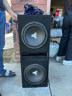 JL sub with bass knob, amp and cables