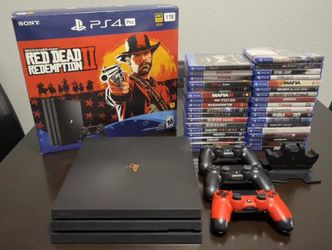 Sony PlayStation 4 Pro 2 TB SSD (Red Dead Redemption 2 Edition) Bundle 34 Games.