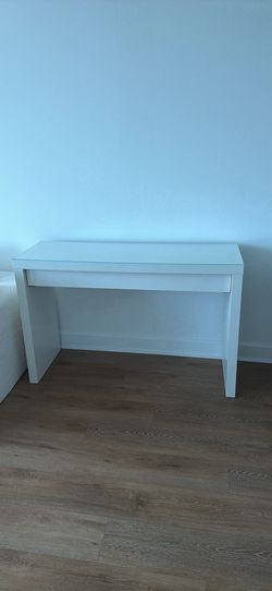 ✨ Modern White Glass Top Makeup Vanity / Desk ✨