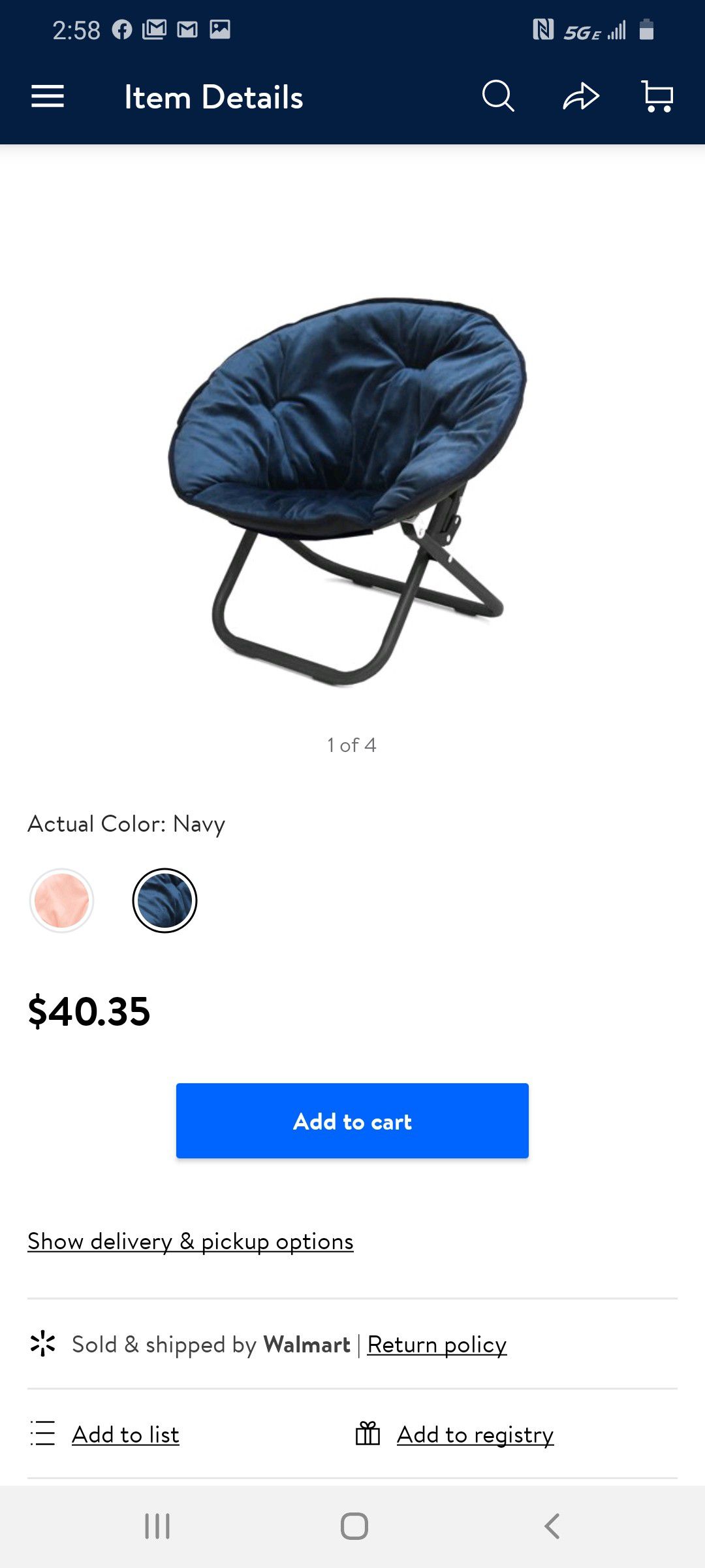 Urban Shop Royal Plush Kid Saucer Chair, Multiple Colors
