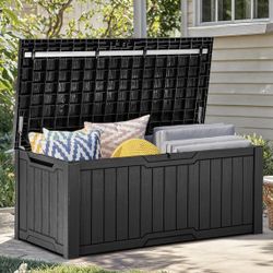 120 Gallon Resin Deck Box  for Patio Cushions. Brand New. 