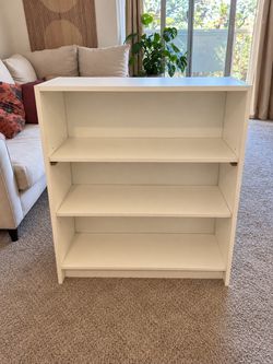 White 3 Tier Wooden Bookshelf