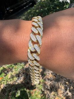 14k Miami Cuban Diamond bracelet, 82.5 grams, 8 inches long.