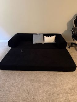 Black Convertible Sleeper Sofa Bed – 2-in-1 Foldable Couch