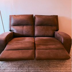 Brown Reclining Loveseat