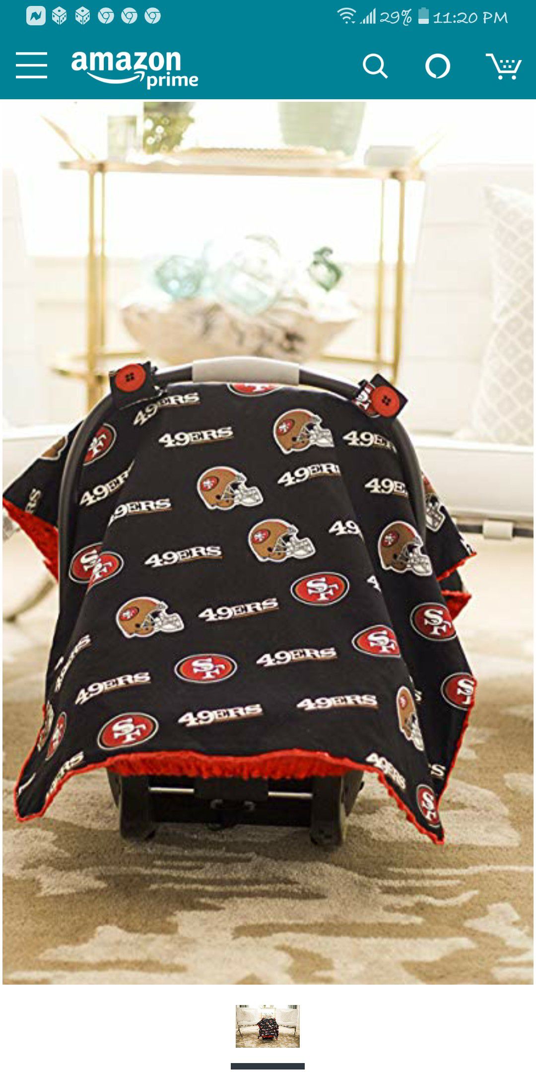 49ers baby car seat canopy