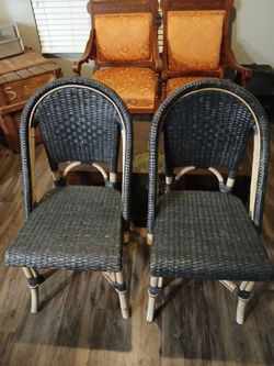 2 Serena & Lilly Riviera Or Style Rattan Chairs