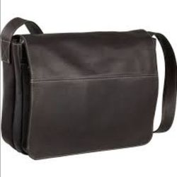 GENUINE LEATHER LAPTOP MESSENGER BAG