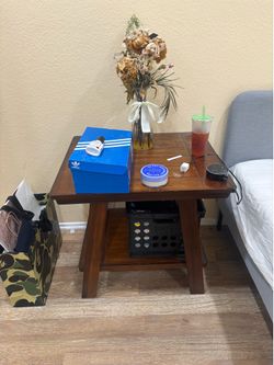 Brown wooden nightstand