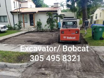 Excavator and Bobcat 