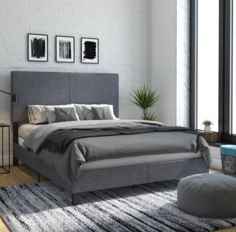 Upholstered queen bed frame - Delivery available