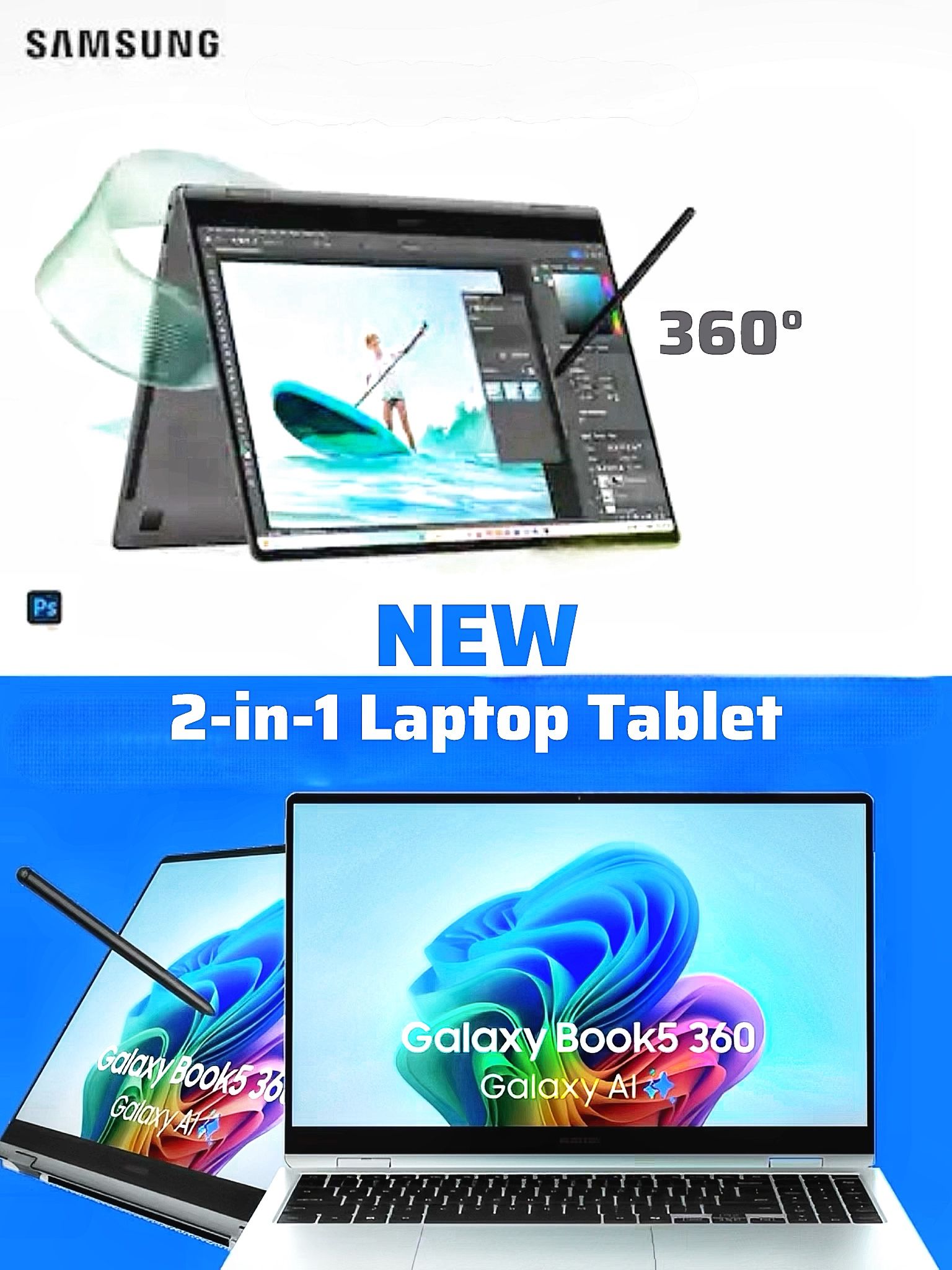 💻 🔥 Samsung Galaxy Book5 Pro 360 — 16” 3K AMOLED | 2-in-1 Touchscreen | S-Pen | Brand New Book 5 🔥