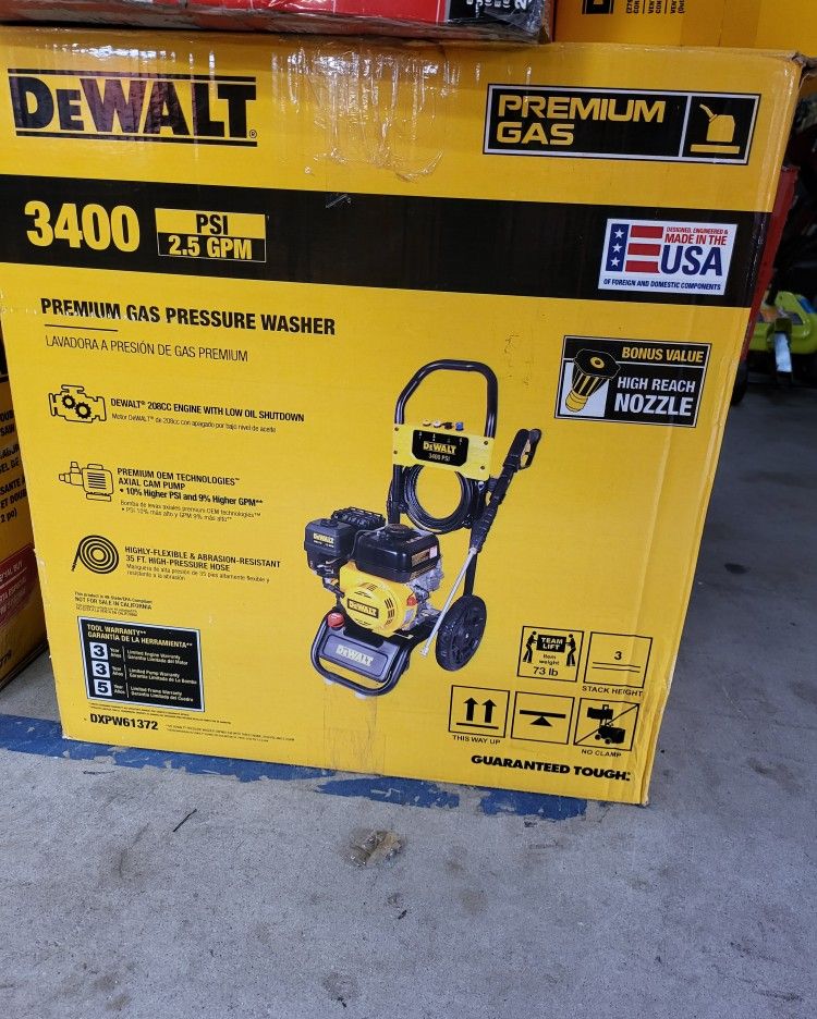 DEWALT 3400 PSI PRESSURE WASHER $380
