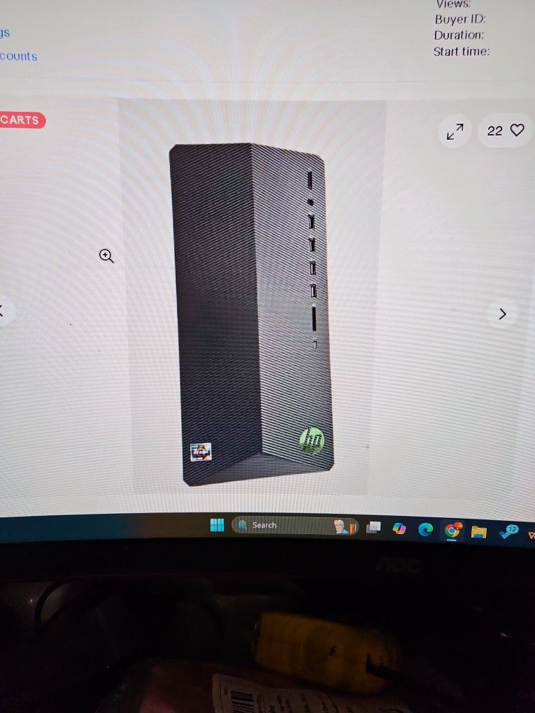 HP Pavilion Gaming PC with Keyboard Mouse Graphic Card