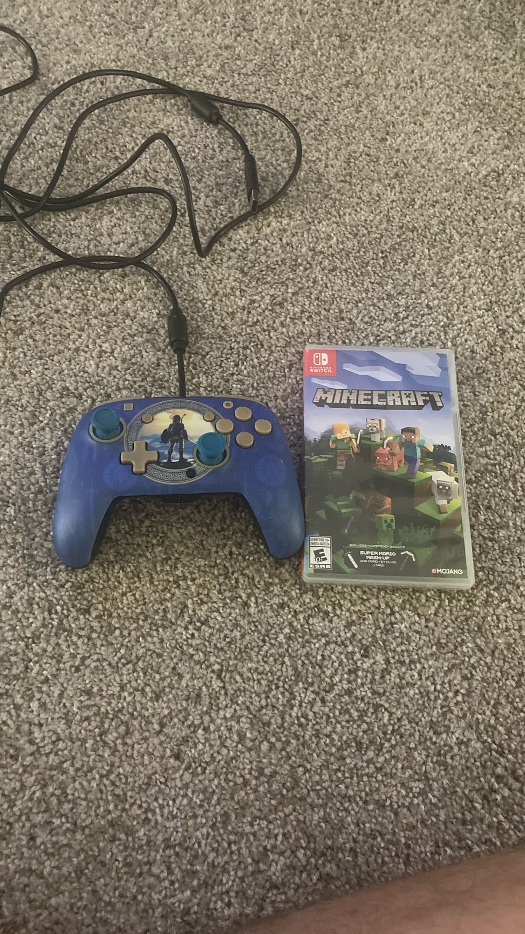 Nintendo Controller And Minecraft Game
