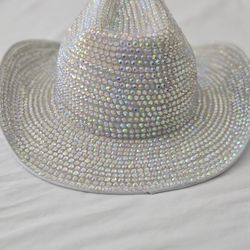 Women’s White Rhinestone Cowboy Hat – Las Vegas Style – One Size