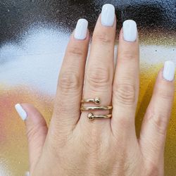 14k Twisted Balls Ring