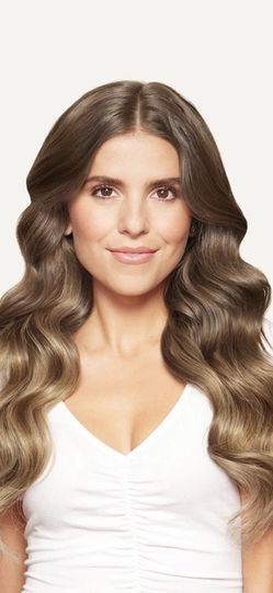 20” Ash Brown Balayage Halo Volume Bundle Hair Extensions
