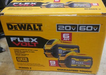 DEWALT FLEXVOLT 20V/60V MAX Li-Ion Battery 6Ah/9Ah 2-Pack Yellow DCB669-2. F(contact info removed)1.