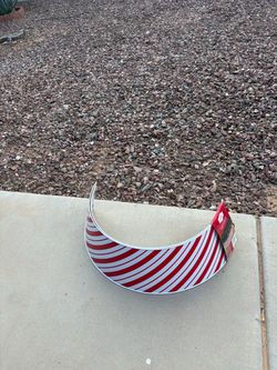 Christmas Tree Collar Red White Striped Metal