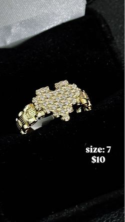 Gold-Tone CZ Cluster Ring Size 7