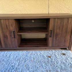 Dark Wood Grain TV Stand Media Console